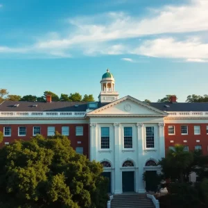 Aiken County Hospital building with lush greenery