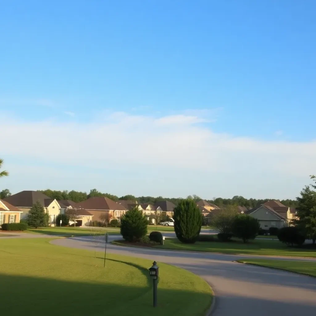 Scenic view of Aiken County residential area