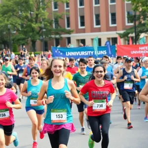 Runners participating in the Augusta Half Marathon at Augusta University