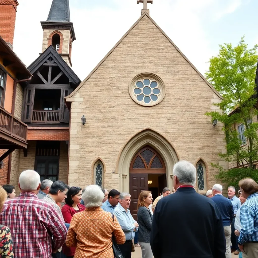 Friends and community discussing historical preservation at Friendship Baptist Church.