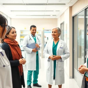 Healthcare professionals collaborating at Georgia Cancer Center