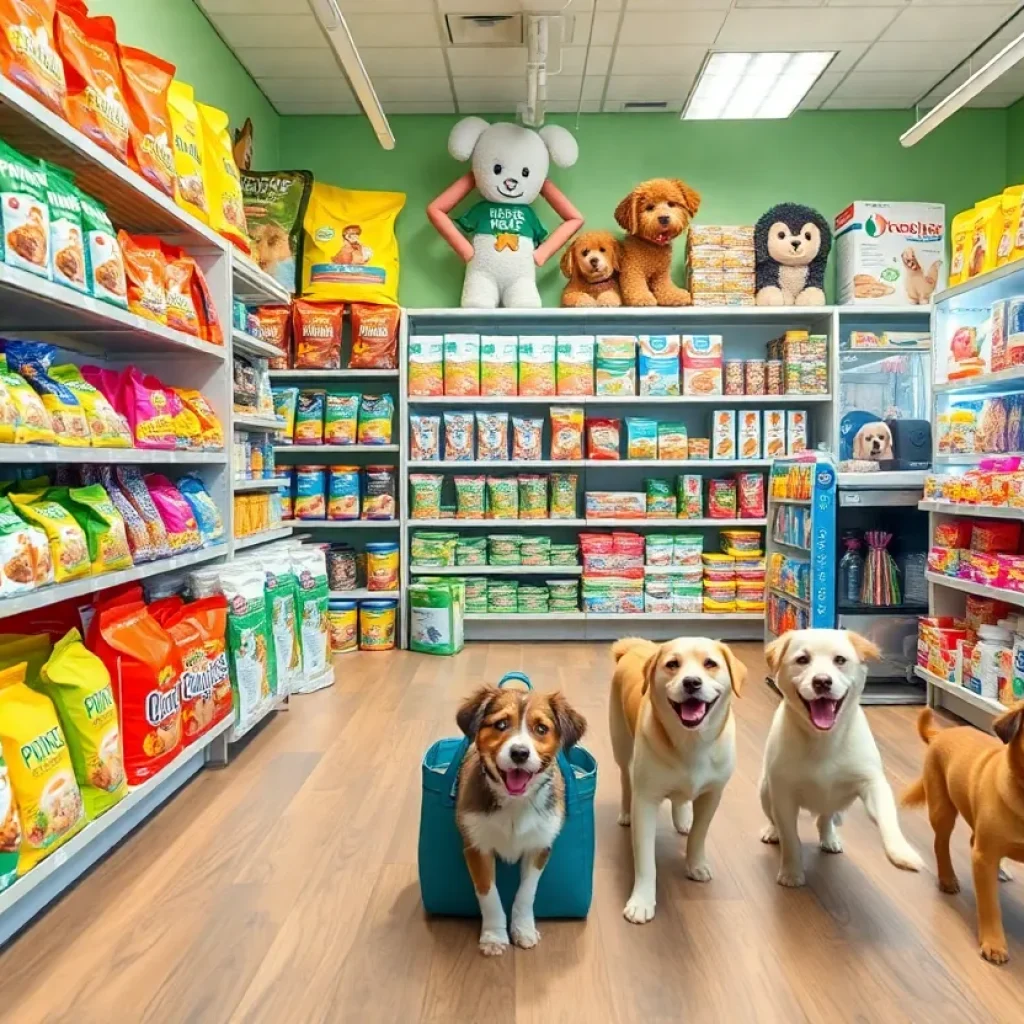 Interior of Hollywood Feed pet store with various pet supplies