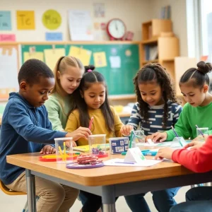 Students at North Aiken Elementary engaged in STEM and arts activities.