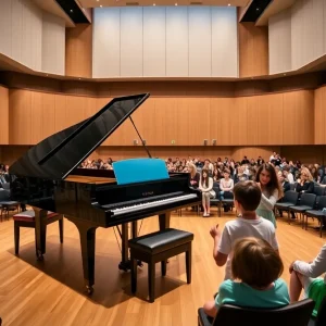 Steinway & Sons Spirio piano displayed at USC Aiken's Etherredge Center